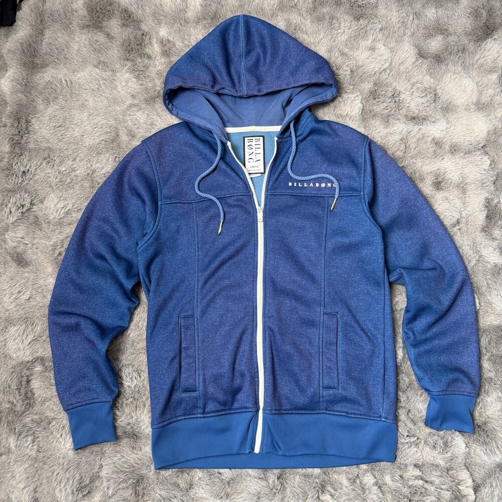 Billabong Men’s Hoodie Full Zip Blue Size Small
